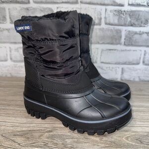 Lands' End Kids Frost Insulated Waterproof Snow Boots Black - SIZE 11 NWT